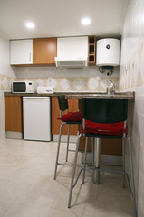 Small kitchen chairs and appliances