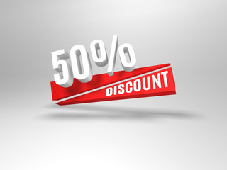 Fifty percent discount symbol.
