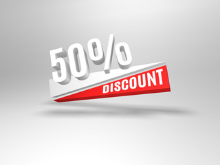 Fifty percent discount symbol.
