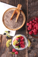 chia seed pudding with fruits