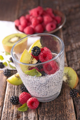 chia seed pudding with fruits