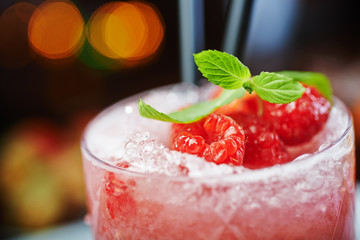 bright beautiful and tasty alcoholic cocktail or lemonade with a