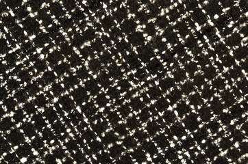 Black and white wool twill pattern. Woven design as background. - 88802603