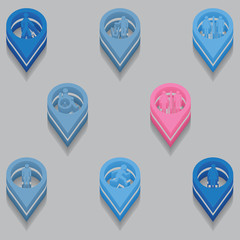 set of medical icons. Isometric style