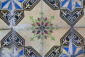 Detail of some typical portuguese tiles