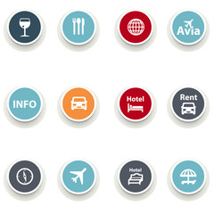 set of round icons.Travel
