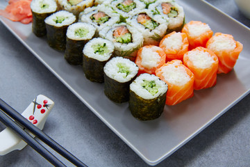 Sushi Maki and Niguiri with California roll