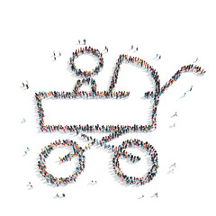 people shape  child stroller