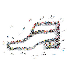 Fototapeta premium group people shape shoe