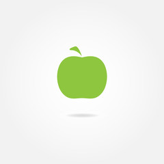 Green apple icon. Vector illustration.