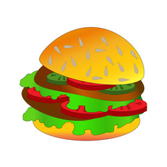 Hamburger. Vector illustration.
