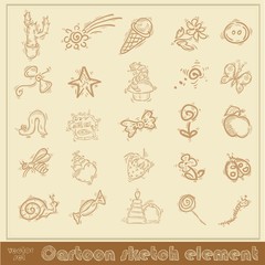 Naklejka premium sketch cartoon element