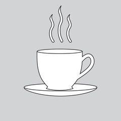 Coffee or tea cup icon. Vector. 