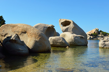 Beach. Picturesque view of the Mediterranean Sea, Sardinia (west