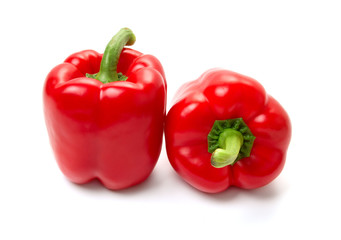 Fresh red pepper isolated on white background