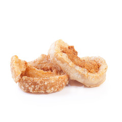 Pork snack, Thai food isolated on a white background