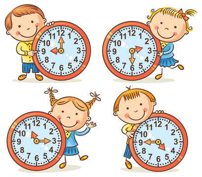 Little kids telling time set