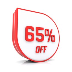 65 percent off red icon
