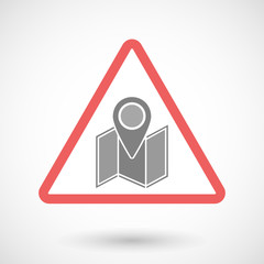 Warning signal with a map