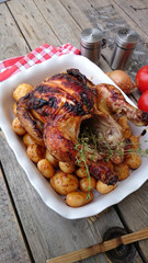 poulet rôti et pommes de terre 09082015