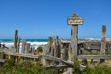 Beach. Picturesque view of the Mediterranean Sea, Sardinia (west