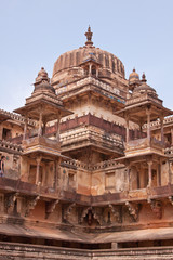Part of the 16th century Jehangir complex at Orchha, (meaning Hidden Place), capital of the ancient Rajput kingdom