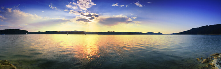 Fototapeta premium Sunset over the lake