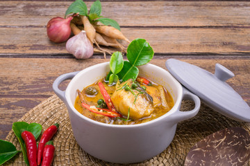 Thai food fish curry