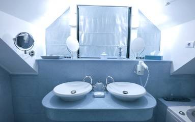 Close up of modern sink in the bathroom