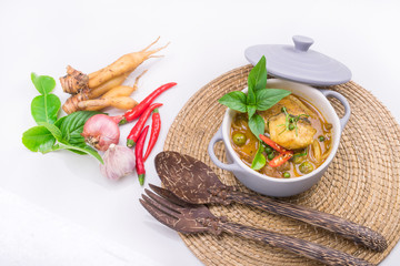 Thai food fish curry