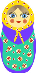 Matryoshka in a green apron