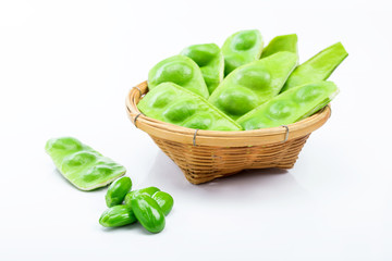 Tropical stinking edible beans in basket