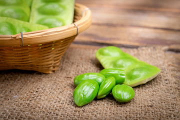 Parkia speciosa bean background , bitter bean.