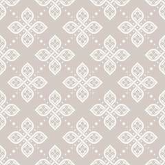 Seamless damask floral geometric pattern wallpaper. Vector format.