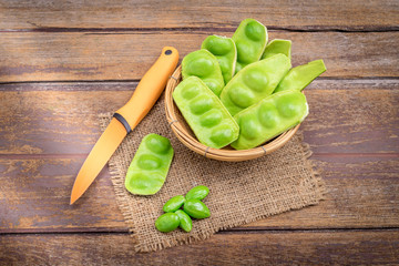 Parkia speciosa bean background , bitter bean.