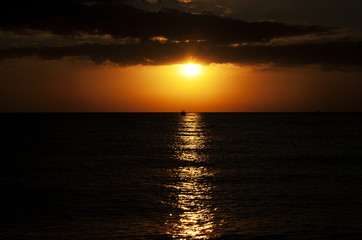 beautiful sunset on the beach in Florida. Florida Keys. Vacation