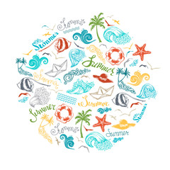 Naklejka premium Bright summer background.