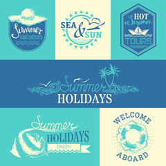 Vector set of summer labels and emblems.