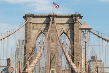 Obraz premium Panoramiczny widok Most Brookliński i Skyline