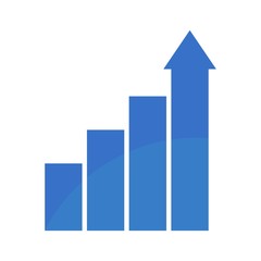Rising busines bar graph diagram blue