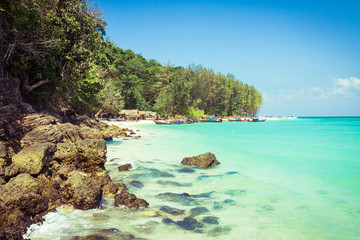 Fototapeta na wymiar Bamboo Island is one other island in the Andaman Sea near phi-ph