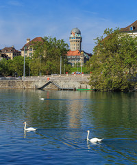 Zurich, the Limmat river