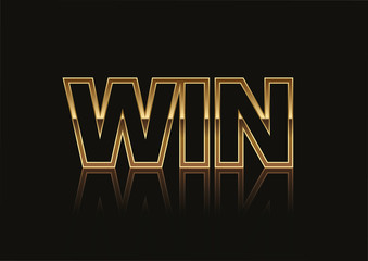 Gold Win Banner in Vector Format