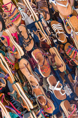 Morocco shop selling leather footwear