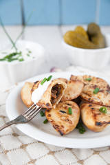 Fried crunchy dumplings for dinner