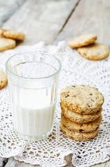 oatmeal cookies with sunflower seeds and chocolate drops