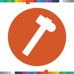 Flat hammer icon in a circle.