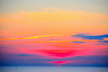 Naklejka na ściany i meble colorful sunset over the sea in Alghero