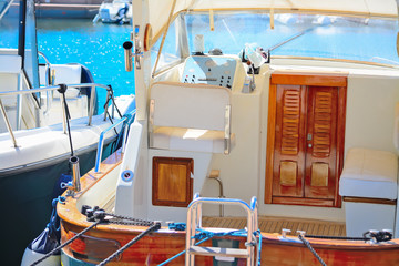 detail of a boat in Porto Cervo harbor