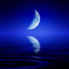Obraz na płótnie Canvas Moon With Reflection